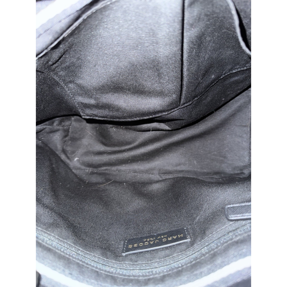 Marc Jacobs Logo Shopper Tote Bag East/West Leather Shadow Black - Picture 13 of 14